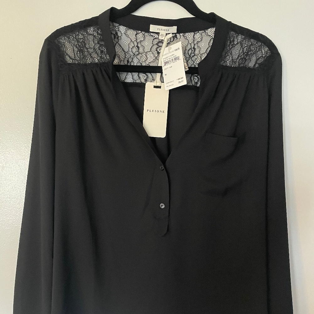 Pleione brand black lace blouse